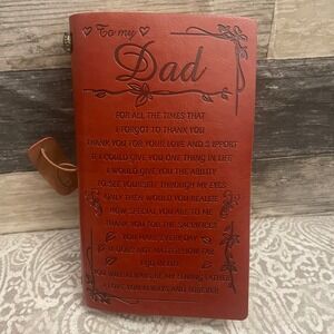 To My Dad Engraved Leather Journal Refillable Travelers Notebook Brown Gift